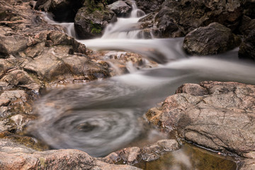 Closeup motion waterfall at Sarika national park