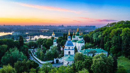 Fototapeta premium Vydubetsky monastery from the height