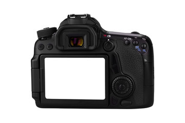Digital camera isolated on white background - clipping paths