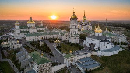Naklejka premium Aerial view of Pochaev Monastery.