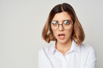 business woman with glasses portrait