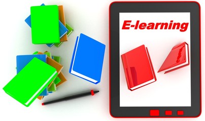 E-learning. books , Tablet computer.