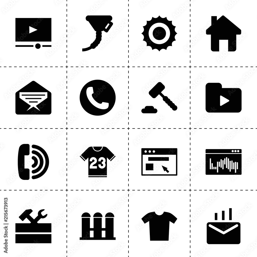 Wall mural Set of 16 website filled icons