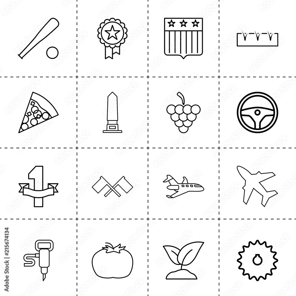 Canvas Prints Set of 16 emblem outline icons