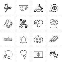 Set of 16 color outline icons