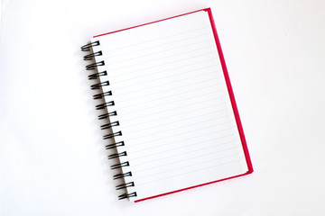 Open notebook, white background