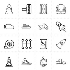 Fototapeta premium Set of 16 speed outline icons