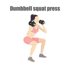 Fototapeta premium Woman making squats with dumbbell