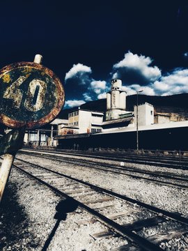 Abandoned factory and railway