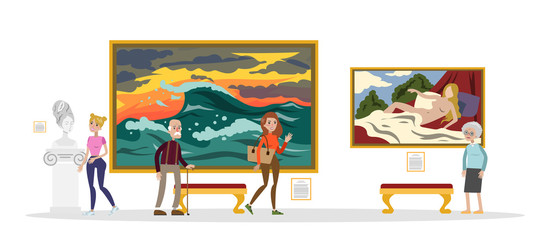 Museum interior illustration