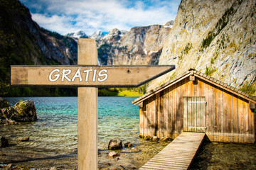 Obraz premium Schild 300 - Gratis