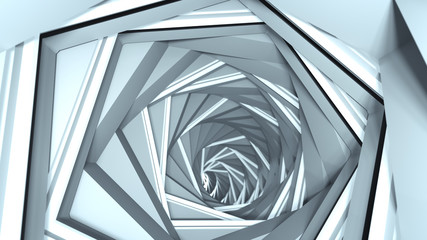 Abstract technology tunnel 3D render - obrazy, fototapety, plakaty