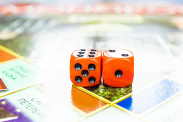 cubes on the board game