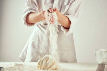 Fototapeta na wymiar flour dough pastry cook