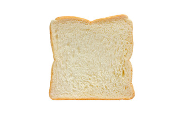 Sliced bread on white background for food and eating concept