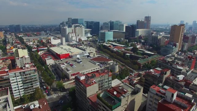 Reveal type shot of Polanco Neighborhood in Mexico City