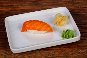 Japanese sushi with salmon