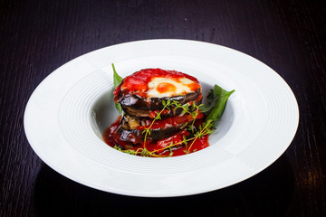 Appetizing eggplant parmigiano