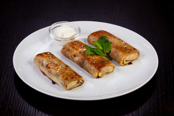 Delicious pancake rolls