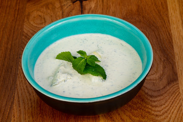 Cold soup with meat