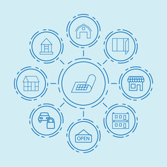Set of 9 door outline icons