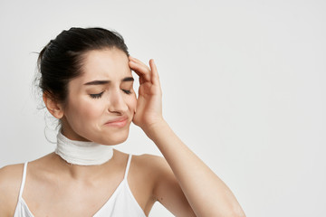 woman is experiencing a headache medicine