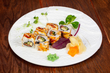 Japanese roll with tuna and eel