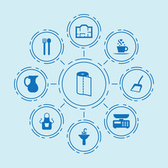 Set of 9 kitchen filled icons
