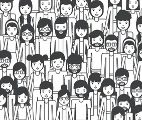 group of young people characters vector illustration design