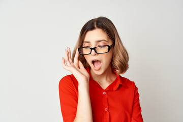 business woman with glasses