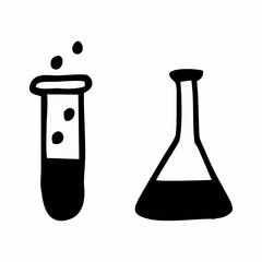 Laboratory flasks illustration