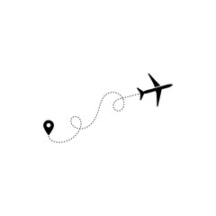 Airplane vector design element, logo, travel agency concept