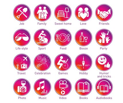 Instagram Stories circle icons set