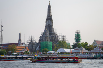 Wat Arun in great renovation in Bangkok Yai district Bangkok Thailand 