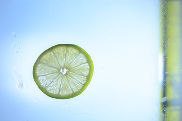 Colorful fruit of fresh lime slices.