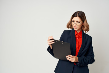 business woman with documents office work