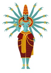 indian goddess with arms
