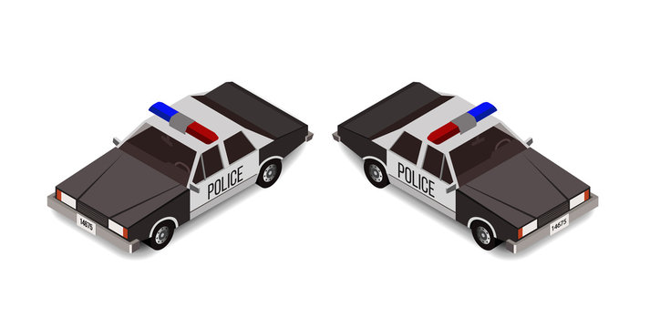 Police car low-poly vector