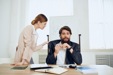 colleagues in business office