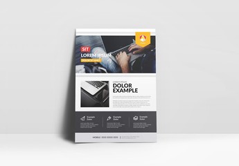 Business Flyer Layout with Yellow Accents