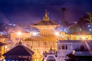 Beautiful Night Light Golden Pashupatinath Temple