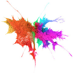 Colorful paint splash on white background