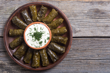 Dolma from grape of vines