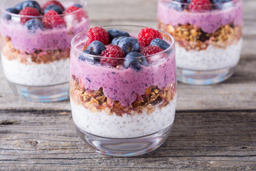 Chia yogurt with granola
