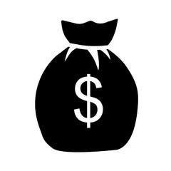 Money bag icon. Sack or bag with dollar sign. Vector Illustration
