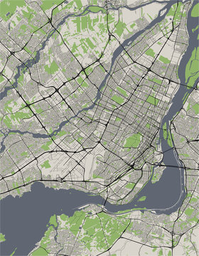 vector map of the city of Montreal , Canada