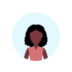 african american woman avatar isolated faceless female cartoon character portrait flat vector illustration