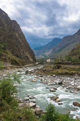 Fototapeta na wymiar A small mountain river, Nepal.
