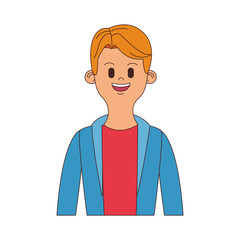 Young man cartoon profile vector illustration graphic design