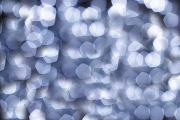 Abstract blur bokeh in black and white color for background. Christmas and New Year defocused texture.